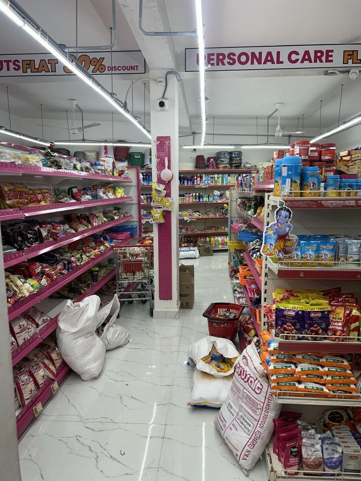 Groceries and staples section